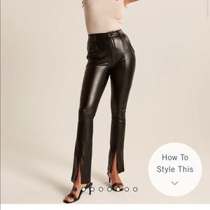 Abercrombie vegan leather split hem pants size 26 short
